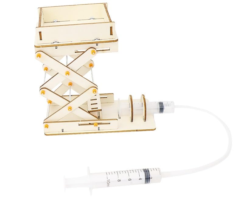 SAMVARDHAN Hydraulic Scissor Lift Model Kit – DIY Wooden Science Project with Syringe & Tube | Educational Physics Toy for Kids Learning, School Projects & Engineering Experiments-image-16