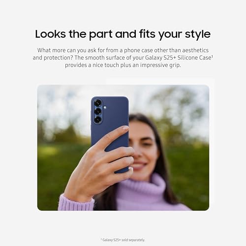 Image of Samsung Galaxy S25+ Silicone Phone Case, Protective Cover, Color Variety, Smooth Grip, Durable Design, Snug Fit, US Version, EF-PS936CNEGUS, Blue