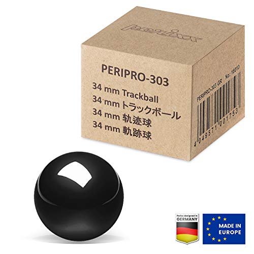 Image of Perixx PERIPRO-303GBK Small Trackball, 34mm Replacement Ball for PERIMICE-517 /520 /717 /720 and M570, Glossy Black