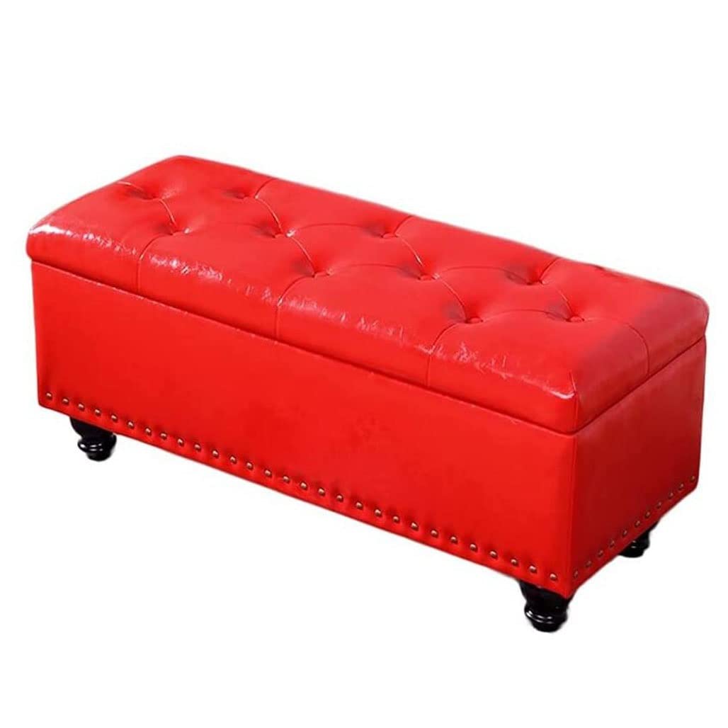 Tabouret de rangement repose-pieds rectangulaire coffre de canapé
