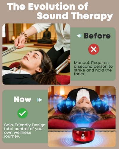 Image of Tuning Fork for Healing Set Alternative-PUVIDJUT M3 Digital Sound Healing Device |Solfeggio Frequencies & Tibetan Singing Bowl Tone| for Stress & Sleep, Chakra Balance, Relaxation,Meditation