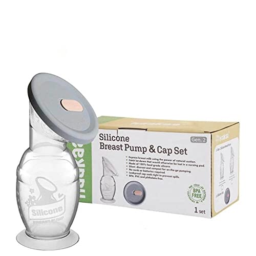 Image of Haakaa Gen 2 Silicone Breast Pump with Suction Base and Leak-Proof Silicone Cap, 5 oz/150 ml, BPA PVC and Phthalate Free 1 Count (Pack of 1)