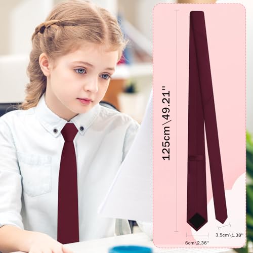 Boys Ties Solid Color/Stripe Kids Tie Self-tie Neckties for School Uniforms Graduation4