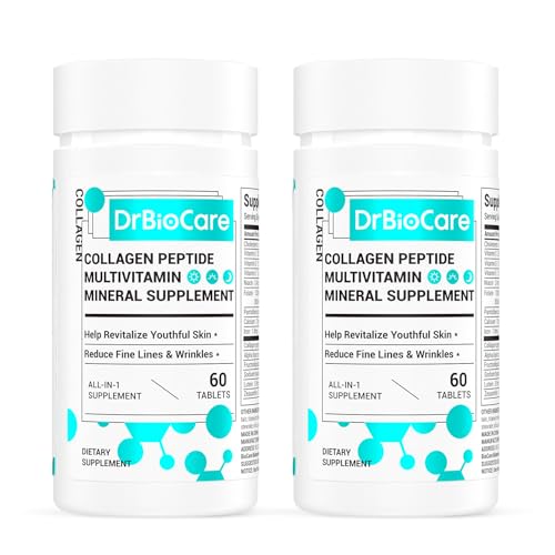 DrBioCare Collagen Peptides for Women Beauty Vitamin & Mineral Supplement Contains Vitamin D3 Probiotics for Women & Collagen Peptides Vitamin B Complex Vitamin E 120 Tablets