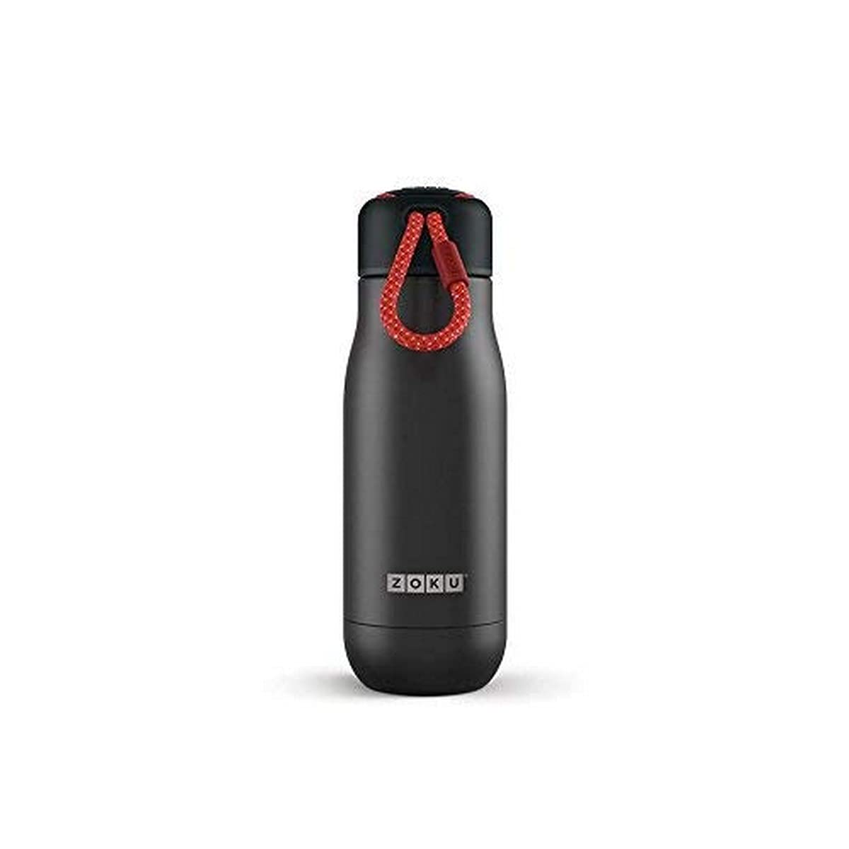 Zoku Trinkflasche 350 ml, Edelstahl, Schwarz, 6.7 x 6.7 x 21 cm, 1 Einheiten