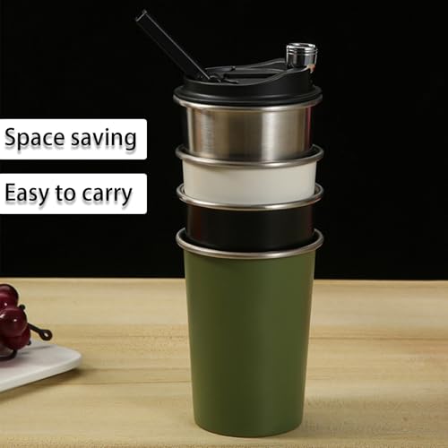 Taza de Café Portátil de Acero Inoxidable con Cuenco Cerámico Verde miniatura 4