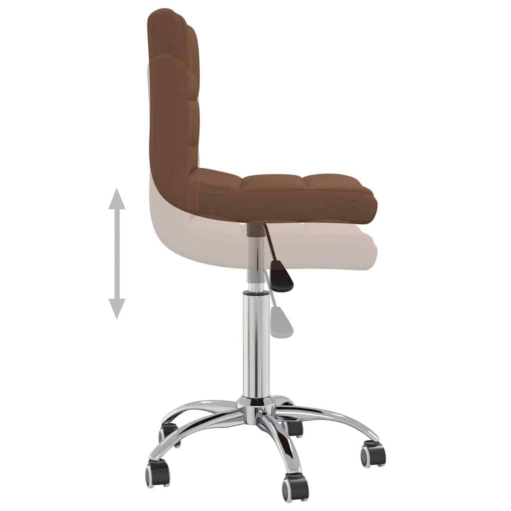 Chaise de bureau pivotante en tissu marron avec vérin à gaz et roulettes Chaise de travail ergonomique résistante pour le bureau à domicile et le jeu Chaise de bureau confortable avec dos en