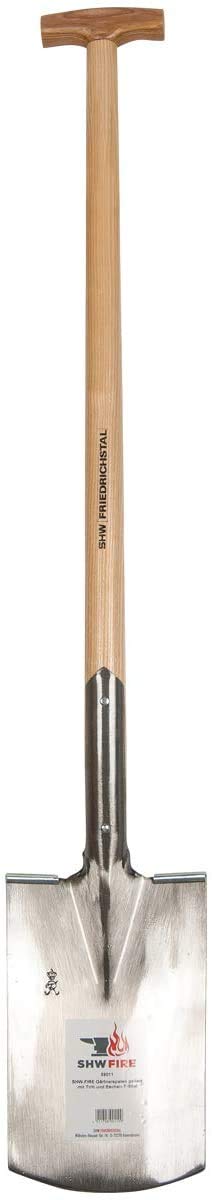 SHW-FIRE Set: Gärtnerspaten mit T-Griff, Gartenrechen 10 Zinken, Besen | Für Garten & Bodenbearbeitung | Umgraben, Einebnen & Reinigen | Wege, Beete & Garten sauber & ordentlich halten