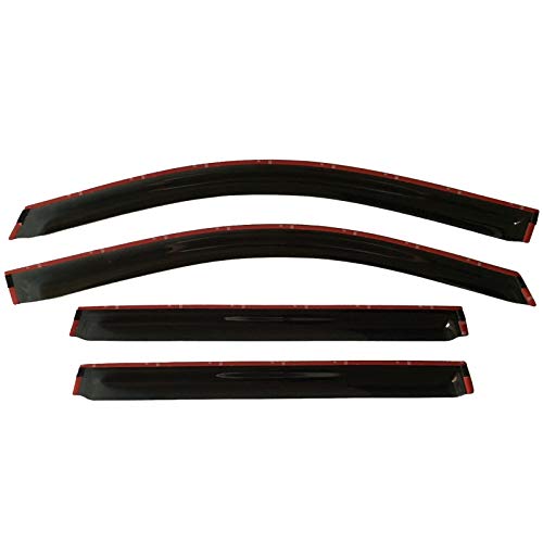 Image of 2015-2020 Tape-On Rain Guards for Chevrolet Chevy Tahoe & for GMC Yukon Side Window Visor Deflectors, Durable Tinted Vent Shades 2016 2017 2018 2019