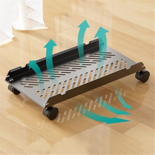 Soporte móvil para torre PC con 4 ruedas giratorias, carrito simple para CPU con 2 ruedas bloqueables, compatible con la mayoría de accesorios para carcasa PC miniatura 3