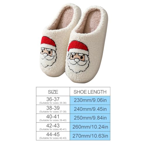 Christmas Slippers for Women Men Cute Reindeer Cozy Fuzzy Funny Santa Moose Gingerbread Slippers for Winter House Warm Bedroom Holiday Preppy Slippers Christmas Gift4