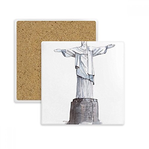 Dessous de verre Brésil Corcovado en pierre, support de mug pour apéritifs et salons - 2