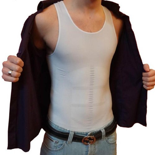 As Seen on Tv, Good Slim'n Lift Men Slimming Vest Shirt Fatty Undershirt Corset Body Shaper, Weskit Undershirt Size Xl