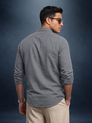 Image of Veirdo Men's Pure Cotton Utility Shirt | Full Sleeve Casual Button-Down with Dual Chest Pockets | Stylish & Comfortable Everyday Wear | Colors: Beige, Black, Maroon, Olive, Rust & White