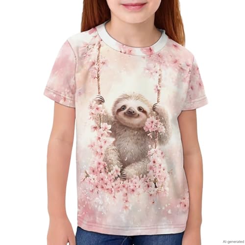 Image of WELLFLYHOM Kids Tshirts Girls Boys Short Sleeve Crewneck Tees Shirts Casual Sport Pullover Tops Size 3-16 Years