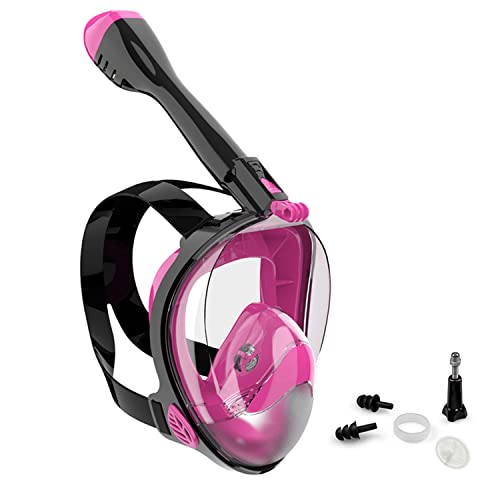 Máscara Buceo, Jwintee 180°Panorámica Máscara de Snorkel de Cara, Máscara de Esnórquel de Cara Completa, Máscara de Buceo para Adultos, Respiración Segura
