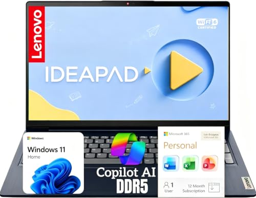 Image of Lenovo IdeaPad Slim 3i • 2026 • 15.6 inch Anti-Glare Laptop Computer• Microsoft Office 365 • Intel Processor • 8GB DDR5 • 128GB SSD • Windows 11 • Copilot AI • School, Business & Productivity