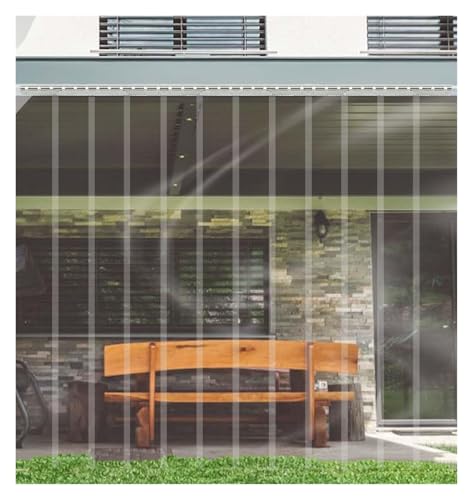 Rideau à lamelles en PVC transparent pour terrasse, fenêtre, garage, congélateur et glacière, stores verticaux, 165 x 230 cm, idéal pour entrepôts et efficacité énergétique