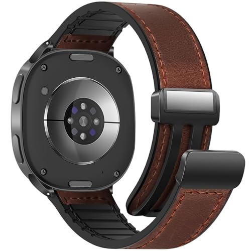 Bracelet cuir Galaxy Watch 8 réglable anti-sueur à boucle magnétique