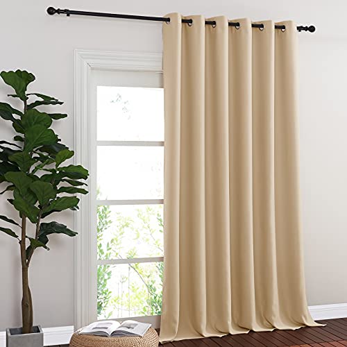 NICETOWN Sliding Door Curtain Window Treatment, Blackout Patio Door Curtain Panels Privacy Thermal Insulated Drapes for French/Patio Door (1 PC, Biscotti Beige, W80 x L95) by NICETOWN - Image 8