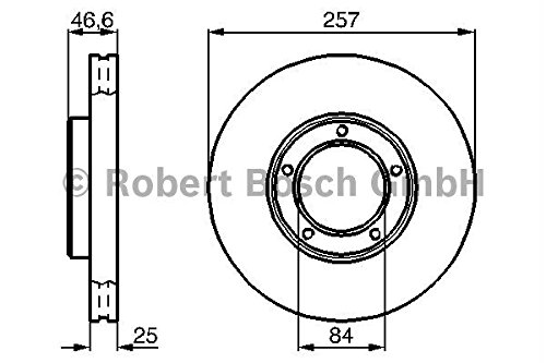 BOSCH 0 986 478 397, 2 szt Tarcze Hamulcowe przód 257mm