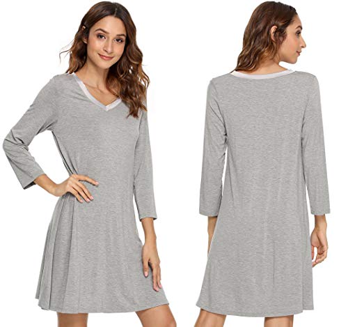 Image of GYS Womens Bamboo Viscose Nightgown Super Soft Lightweight Night Shirts for Sleeping
