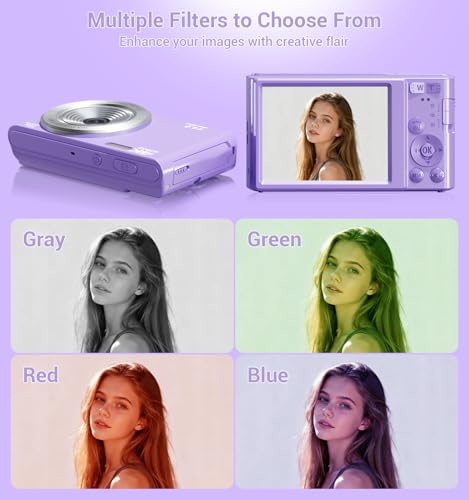 Image of Digital Camera, 2026 Upgraded FHD 4K Camera Digital with 16X Zoom, Small Portable Camera with 64GB Memory Card 2 Batteries, Compact Travel Digital Camera for Beginners Students Boys Girls