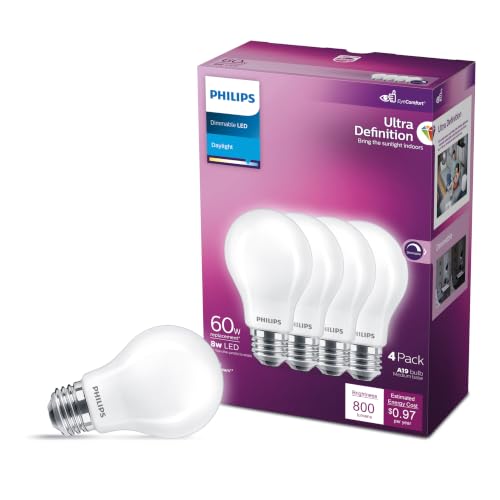 PHILIPS LED 60W A19 4-Pack Ultra Definition...