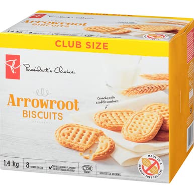 PC Arrowroot Cookies, Club Pack, 1.40 kg/3.1 lb Box, Imported from Canada}