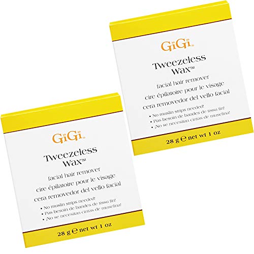 GiGi Tweezeless Wax - Non-Strip Facial Hair Remover, 1 oz x 2 Pack