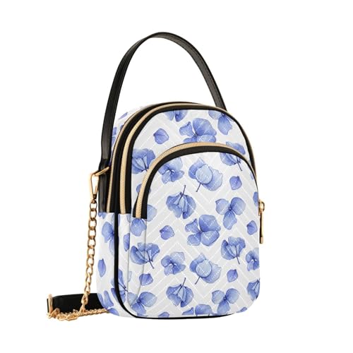 Sac pour téléphone portable contre l'encombrement : portefeuille bandoulière hortensia