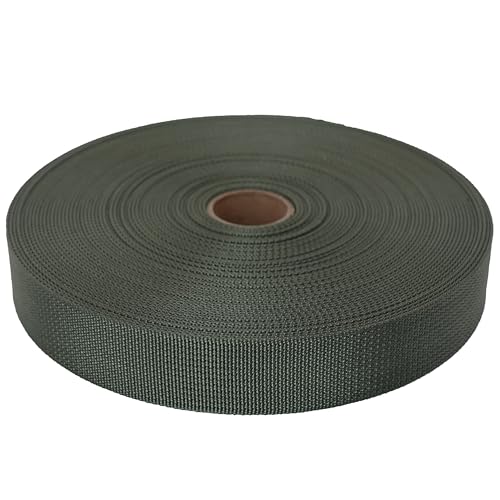 GM CLIMBING MIL-W-17337 Nylon Webbing Flat MilSpecs 1200Lbs for Tactical Goods, Backpack Straps, Loops, Slings, PALS MOLLE Webbing Adapter 1 inch x 30Ft / 10 Yards Ranger Green