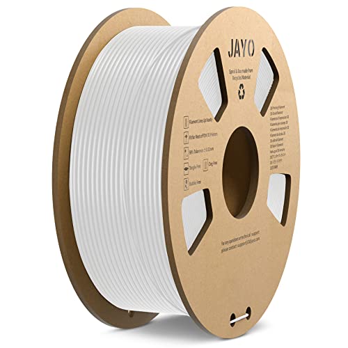JAYO PLA Filament 1,75 mm, Filament pour imprimante 3D, PrÃ©cision dimensionnelle +/- 0,02 mm, Bobine de 1,1 kg (2,4 lb), Filament soigneusement enroulÃ©, Blanc 1100G