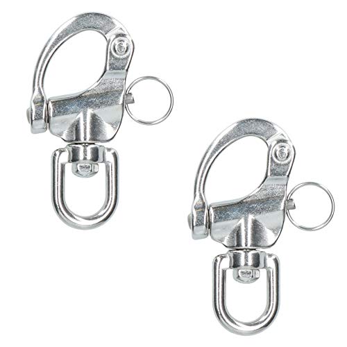 Snap Shackle Swivel Marine Grade 316 Stainless Steel Rigging Carabiner 2 PACK