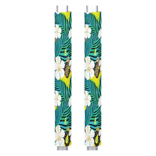 Image of Pardick Refrigerator Door Handle Covers Set of 2, Tropical Flowerss Fridge Handle Cover Washable Fridge Dishwasher Oven Door Decor Protector Handle Cover, Keep Your Kitchen Appliance Clean