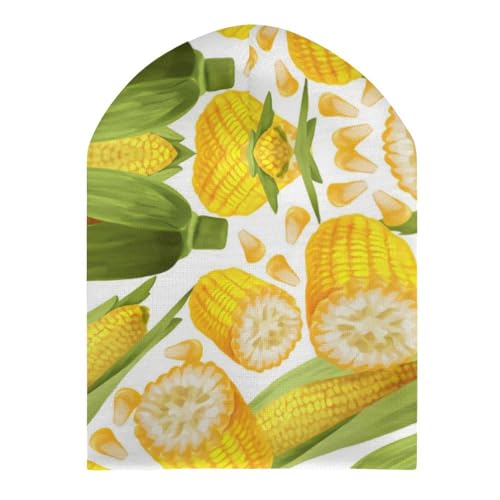 Corn Pattern Kids Beanie Hat for for Girls Boys Children Cap Winter Knitted Chemo Cancer Headwear Accessories Gifts Decoration Black3