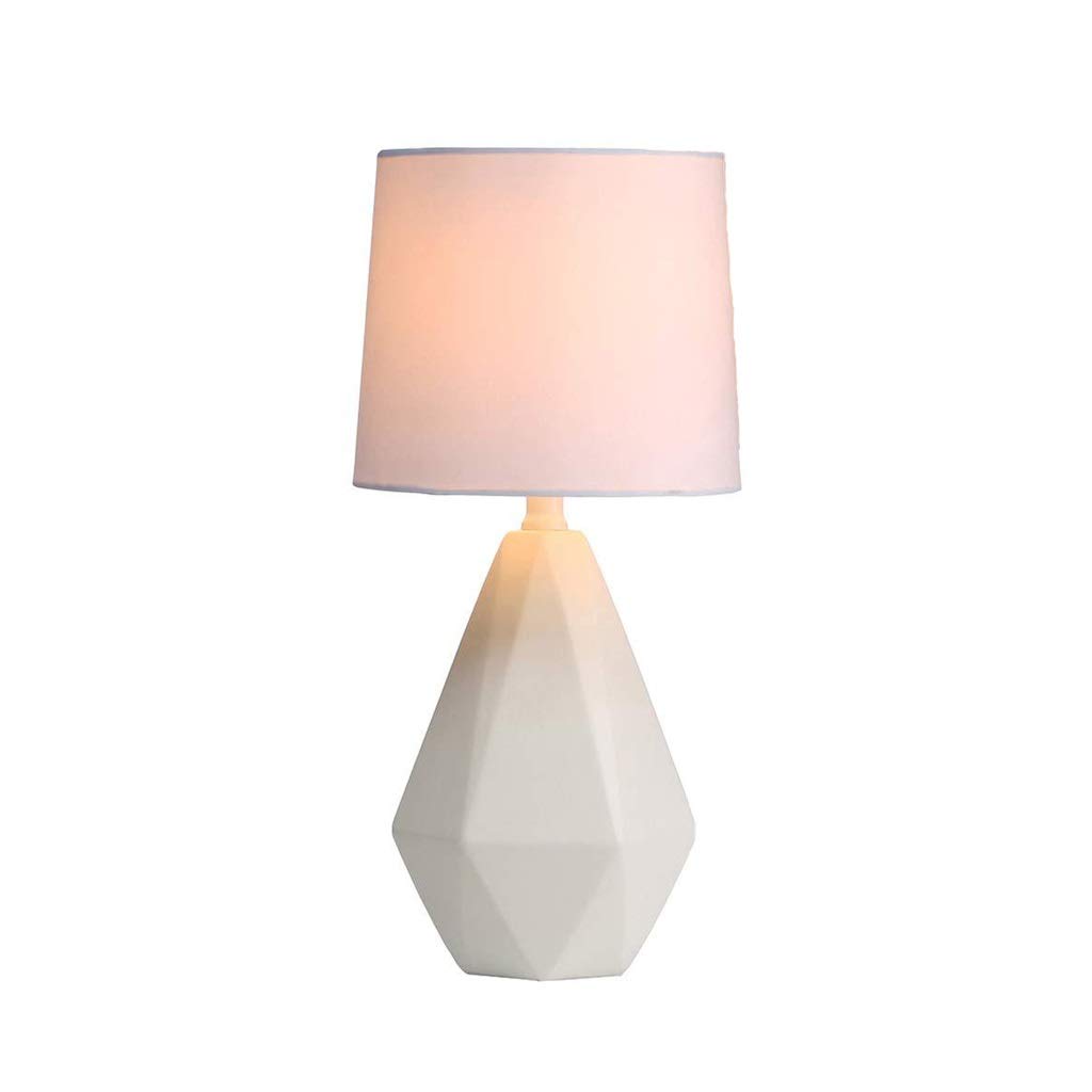 Lampy stołowe do sypialni Nowoczesne ceramiczne małe białe nieregularne geometryczne salon sypialnia lampka nocna lampa biurkowa z białym abażurem z tkaniny gabinet dekoracja