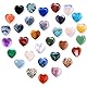 22 Stück Kristalle Edelsteine Herz Stein Set, Liebesherz Natürliche Bunte Kristalle Steine Reiki Heilsteine Handschmeichler Stein für Valentinstag,Geburtstage,Muttertag und Thanksgiving Tag