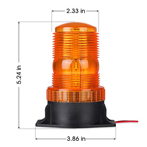 image for AT-HAIHAN Amber Emergency Hazard Warning Beacon Rooftop Strobe Light, 