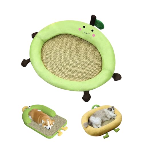 ペットベッド 犬 猫 ベッド クッション ペット用クールマット 枕付き ペットベッド 接触冷感 犬 冷却マット 夏 通気性 滑り止め 取り外し可能 洗える犬用クールソファ 猫ベッド 快適性 暑さ対策 ハンドル付き ペット用 ひんやりマット 犬猫兼用 夏用ク