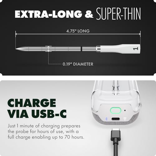 Image of CHEF iQ Sense | Smart Wireless Meat Thermometer | Ultra-Thin Probe | WiFi Unlimited Range | 1000F Heat Safe | 5 Sensors | BBQ, Grill, Oven, Smoker, Air Fryer | Gen3