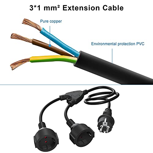 Rallonge électrique extérieure 2 prises étanche câble cuivre 8m - 4