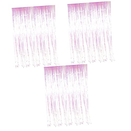 Uonlytech 3 Pecas Cortinas De Casamento Cortina De Ouropel Cortinas Metálicas Cortina De Papel Alumí