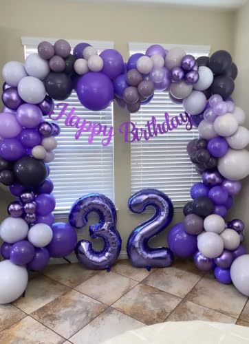 Image of Number Balloons Purple 9 Balloon 40 inch for 9th Birthday Party Decorations | Saturated Color, Large 40 in, With Straw & Hanging Hole, For Back-to-School Season, Wedding, Christmas, New Year, Anniversary