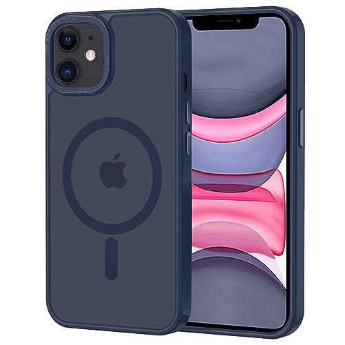 XTCASE Coque pour iPhone 12 / 12 Pro Magnétique Compatible avec MagSafe, Étui Mat Translucide Minimaliste, PC Dur Housse Arrière Anti-Rayures + TPU Bumper...