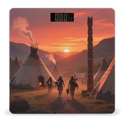 Báscula Digital de Vidrio Templado Teepee Village para Baño