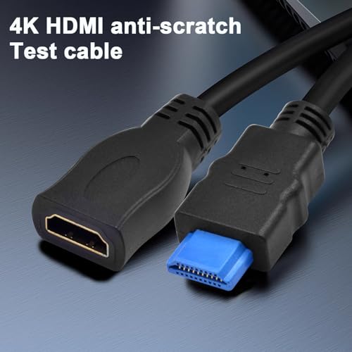 Cable HDMI corto 4K evita daños en puertos durante pruebas de fábrica 7