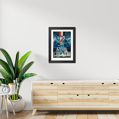 Image of TenorArts Sunil Chhetri Poster Team India Football Laminated Photo Frame Painting with Matt Finish Black Texture (12 inches x 9inches)