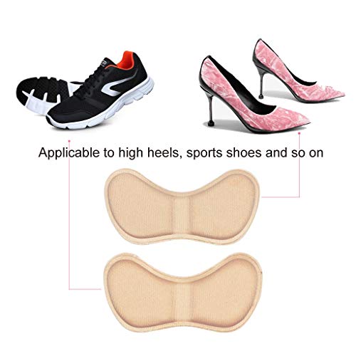 Image of 2 Pairs Extra Soft Heel Pads Heel Grips Liner Cushions Inserts For Loose Shoes Self-Adhesive Heel Cushion For Unisex Shoes Prevent Blisters,Pain Heels Liners ( Heel Liner,2 Pair ),Black,Beige