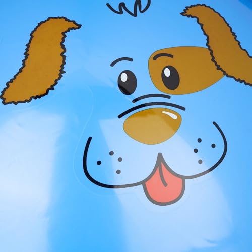 Relaxdays 10x Hüpfball Kinder, Hund, mit Griff, für Drinnen und Draußen, mit Tier-Motiv, Weich, 45 cm Durchmesser, Blau